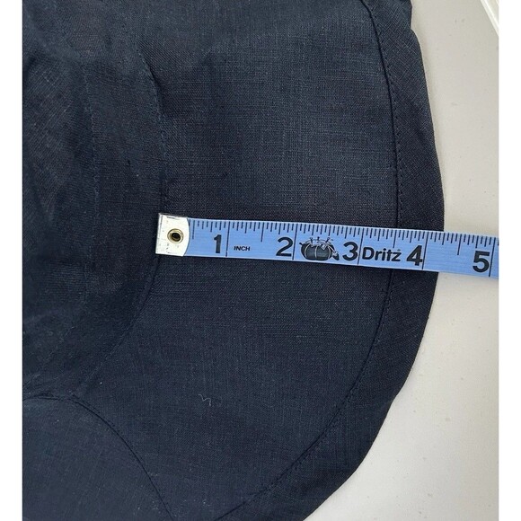 Fog Linen Work Sun Hat Linen Wide Brim Breathable Lagenlook Dark Navy - Picture 5 of 7